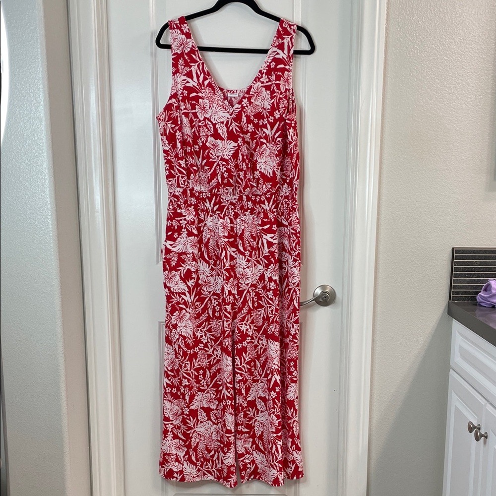 red floral print jumpsuit LASCANA
